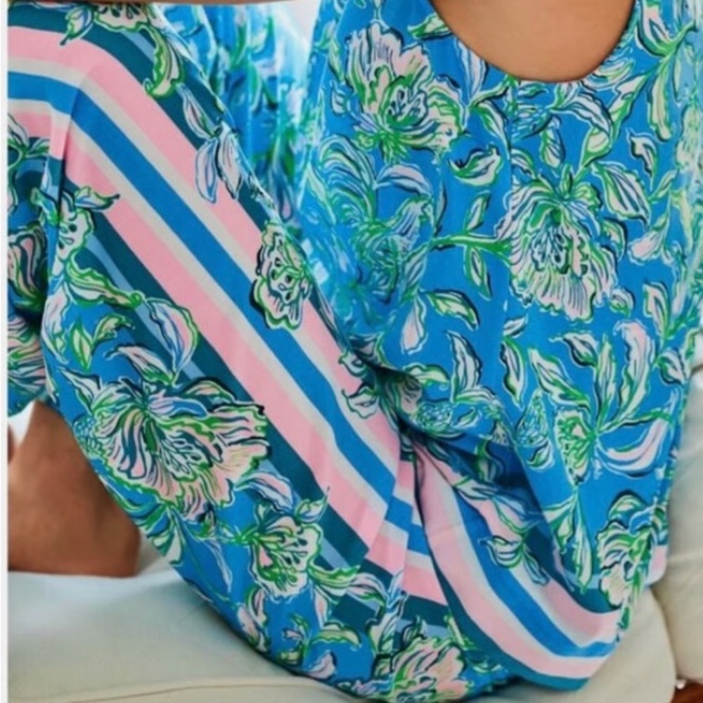 🌴🦩Lilly Pulitzer-2 piece Set•Palazzo Pants and Sleeveless Blouse•Size Large NWT - Picture 4 of 16